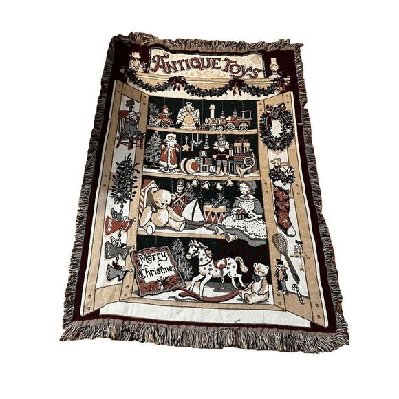 Vintage Antique Toys Tapestry Throw Blanket - Picture 1 of 10